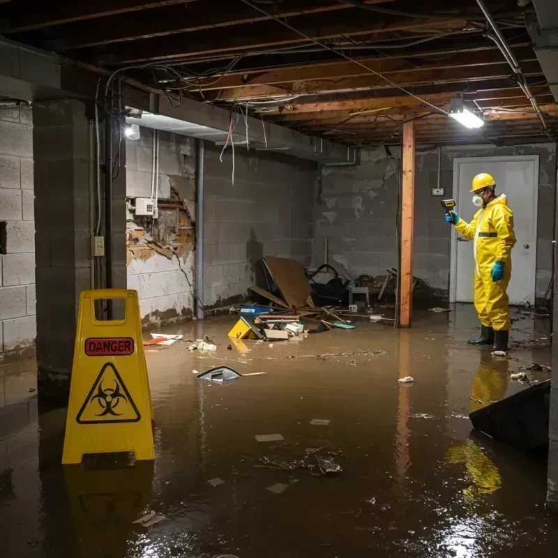 Flooded Basement Electrical Hazard in Lubeck, WV Property